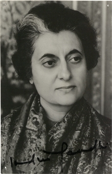 Indira Gandhi Signed 4x6" Photo (JSA)